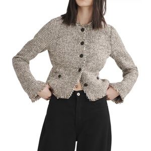 Carmen tweed jacket - multicolored (black, white & golden yellow)